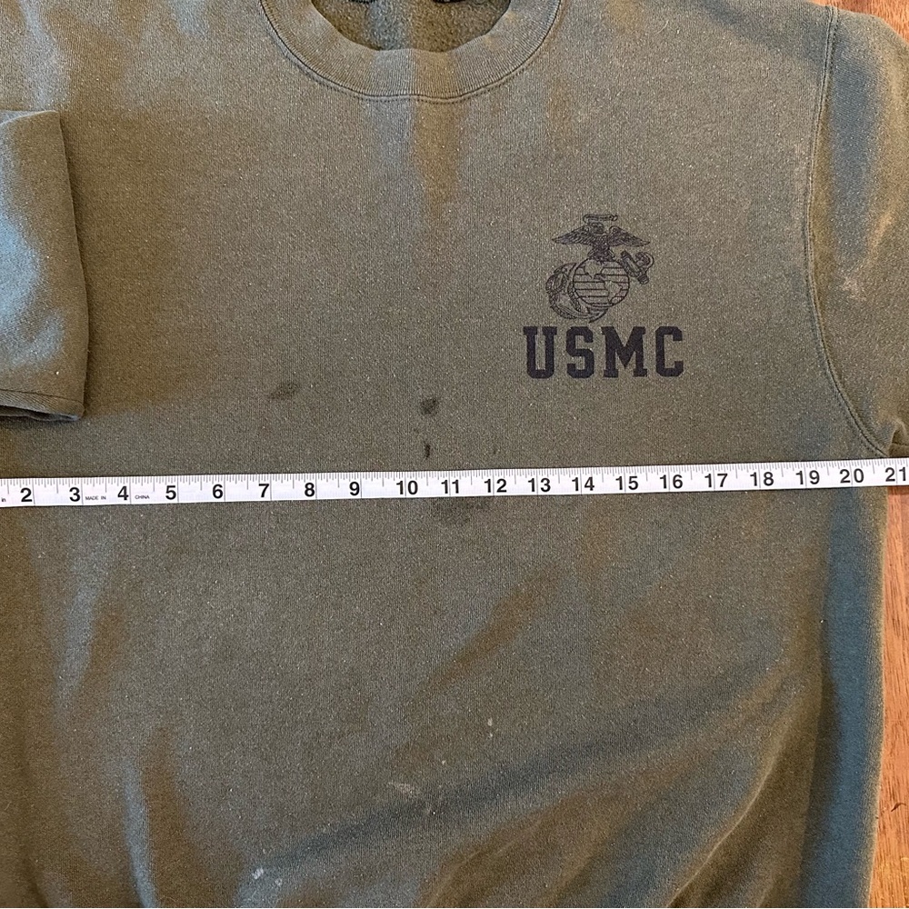 USMC Green Men's Crewneck Sweatshirt - Picture 6 of 6